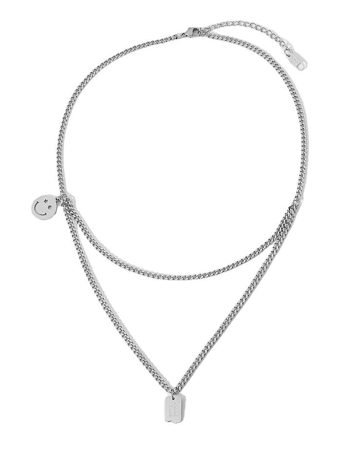 Stainless steel Smiley Trend Multi Strand Necklace