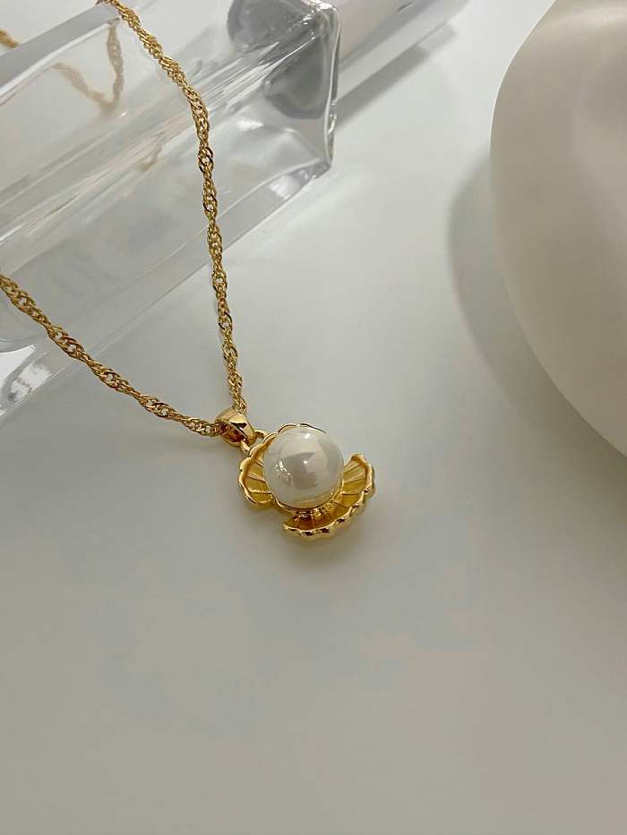 Stainless steel Freshwater Pearl Shell Dainty Necklace