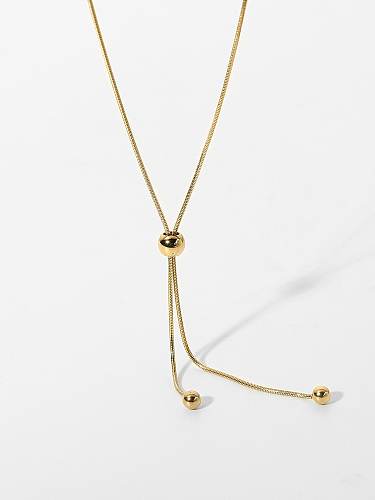 Collier Lasso Tendance Perle Acier Inoxydable