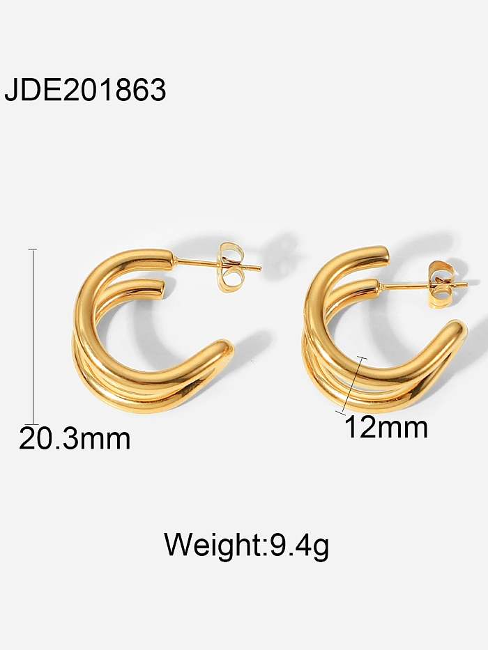 Stainless steel Multilayer Geometric Minimalist Stud Earring