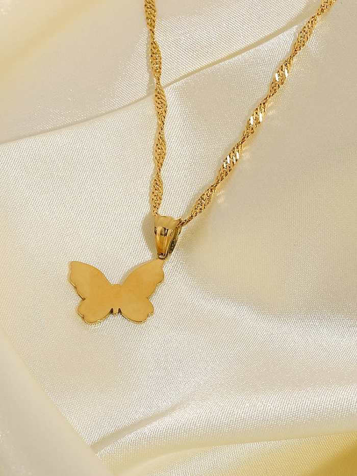 Schmetterlings-Trend-Halskette aus Edelstahl