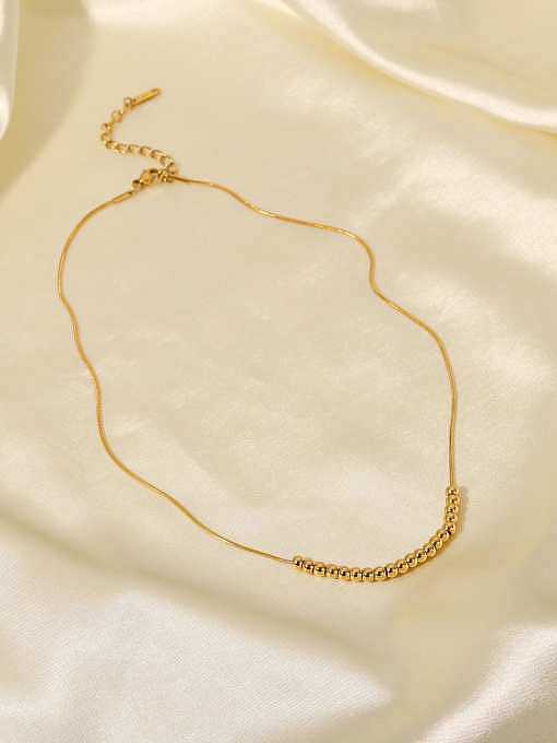 Collier minimaliste de perles rondes en acier inoxydable