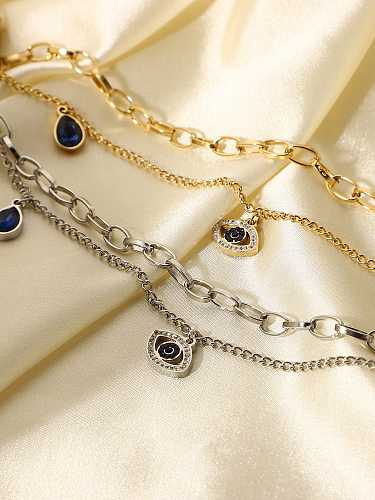 Stainless steel Evil Eye Trend Multi Strand Necklace