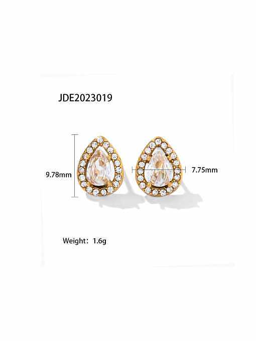 Stainless steel Cubic Zirconia Water Drop Dainty Stud Earring