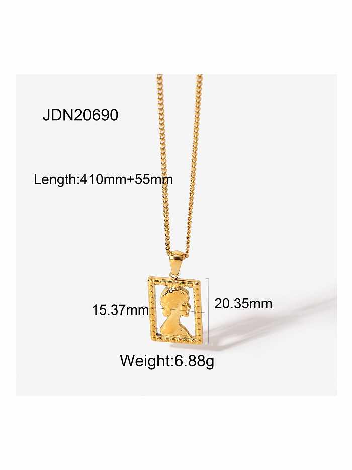 Stainless steel Rectangle Elizabeth Trend Necklace