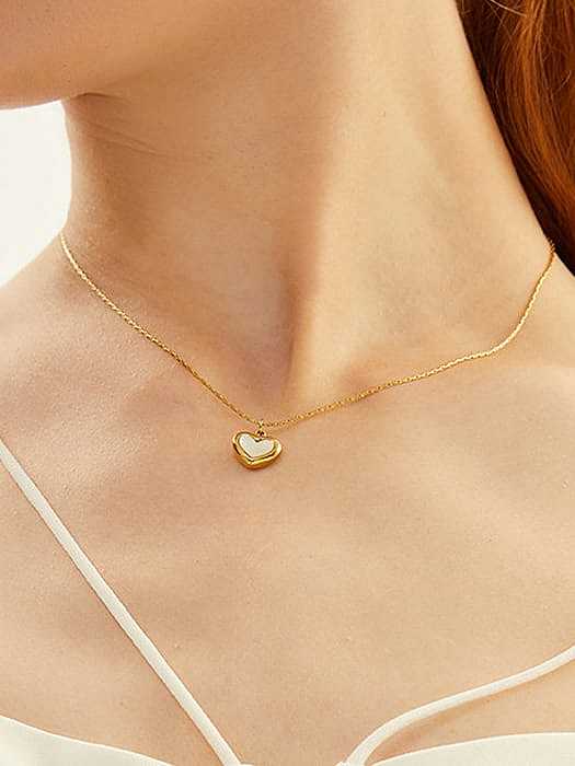 Stainless steel Shell White Heart Trend Necklace
