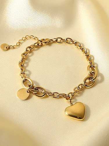 Stainless steel Heart Vintage Hollow Chain Link Bracelet