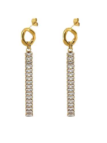 Stainless steel Cubic Zirconia Tassel Trend Drop Earring