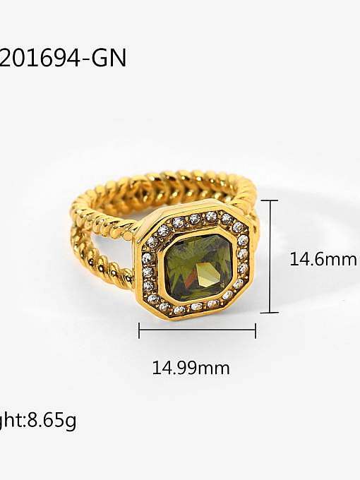 Stainless steel Cubic Zirconia Geometric Vintage Band Ring