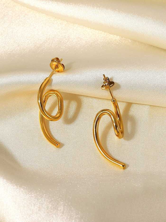 Boucles d'oreilles pendantes vintage irrégulières en acier inoxydable