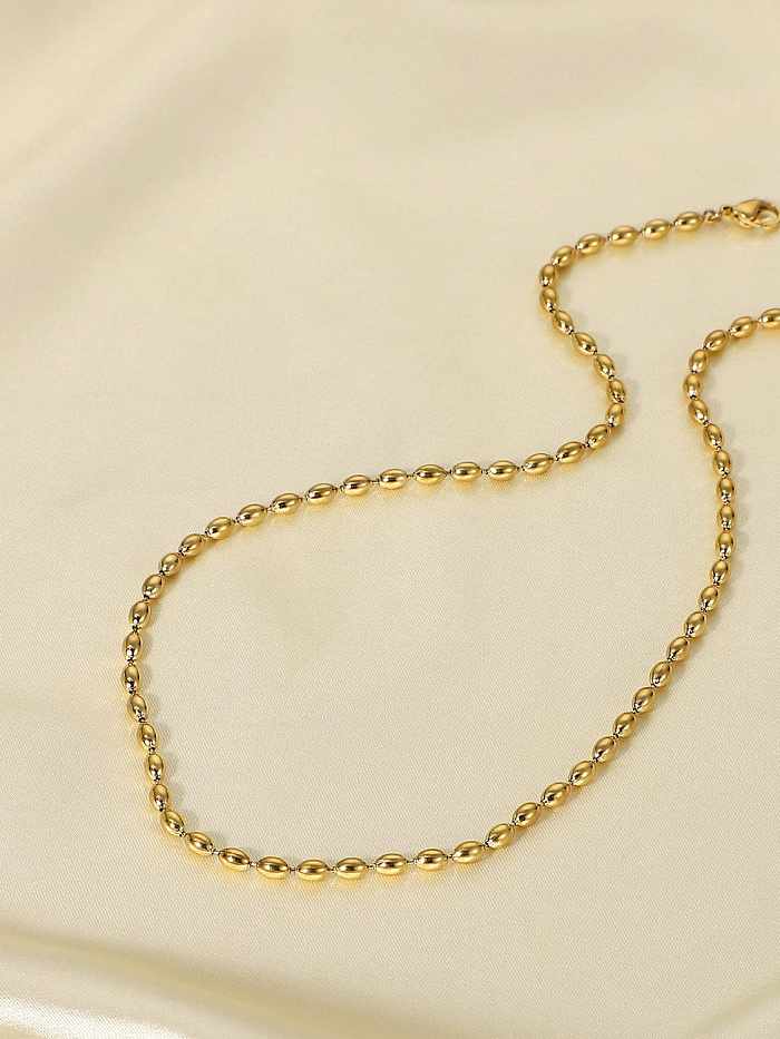 Collier minimaliste irrégulier en perles d'acier inoxydable