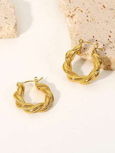 Stainless steel Twist c shape Vintage Huggie Earring