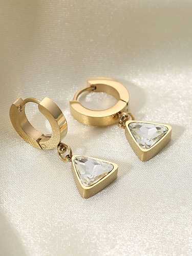 Stainless steel Cubic Zirconia Triangle Trend Huggie Earring