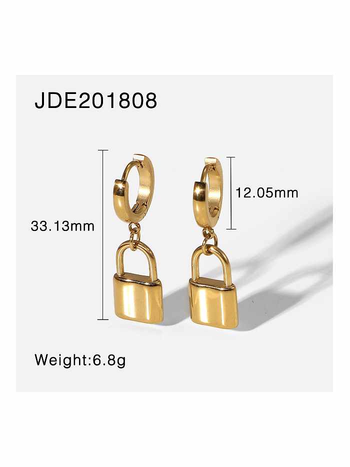 Stainless steel Lock Trend Huggie Earring