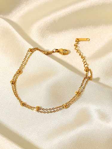 Bracelet à maillons minimalistes en chaîne de perles en acier inoxydable