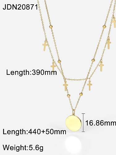 Stainless steel Geometric Cross Minimalist Multi Strand Necklace