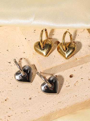 Stainless steel Heart Vintage Huggie Earring