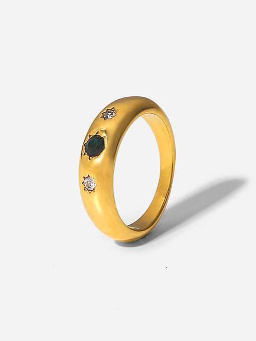 Edelstahl-Strass-geometrischer minimalistischer Band-Ring