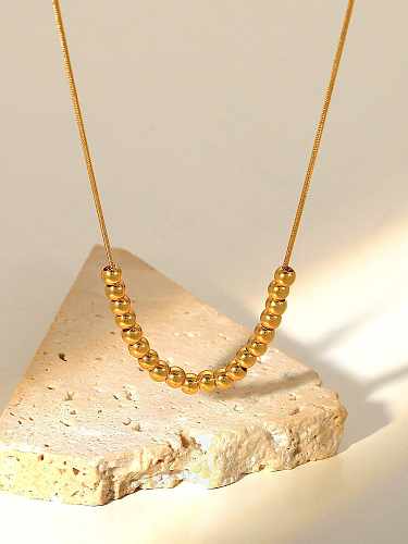 Minimalistische Halskette aus Edelstahl mit runden Perlen