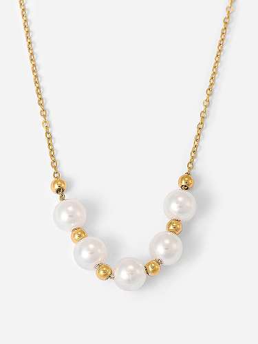 Edelstahl Perle zierliche Perlenkette