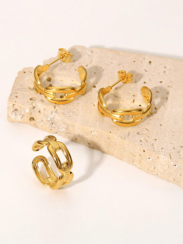 Stainless steel Geometric Vintage Stud Earring