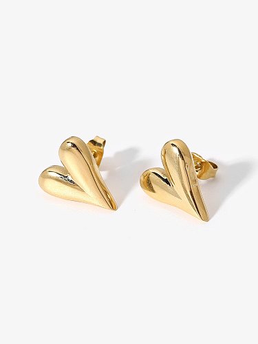 Boucles d'Oreilles Tendance Coeur Acier Inoxydable