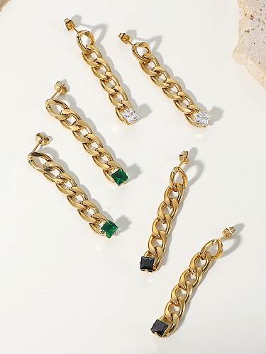 Edelstahl Zirkonia Geometric Vintage Drop Earring