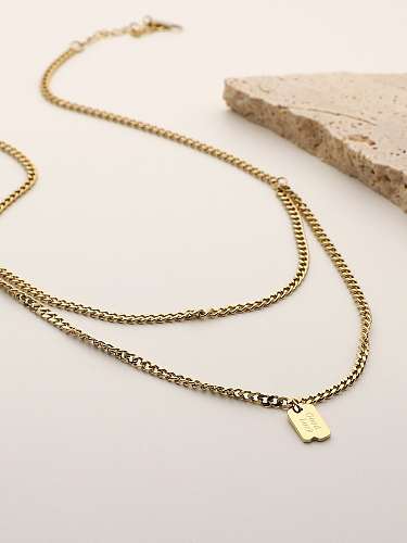 Stainless steel Smiley Trend Multi Strand Necklace