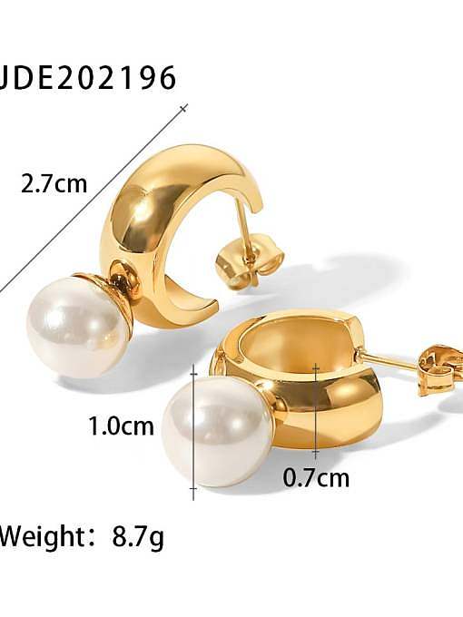Stainless steel Imitation Pearl Geometric Trend Stud Earring