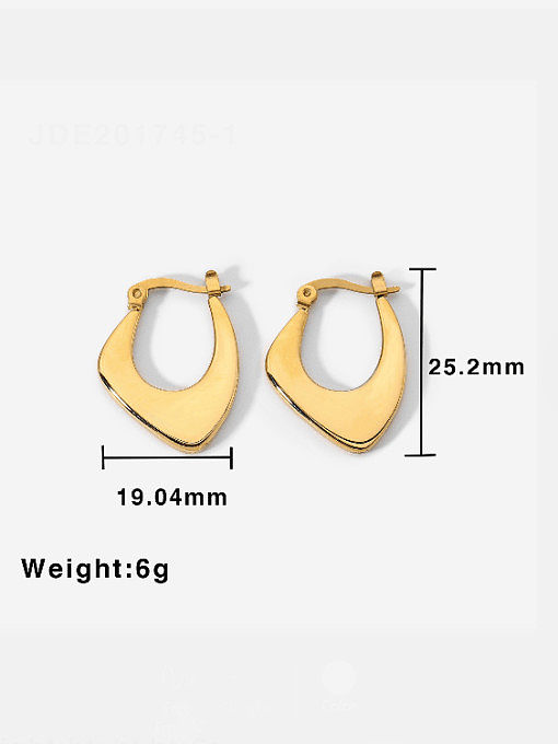 Glatter geometrischer minimalistischer Huggie-Ohrring aus Edelstahl