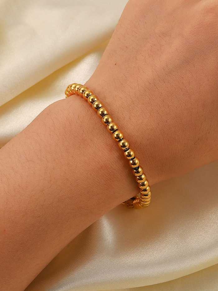 Bracelet perlé minimaliste rond en acier inoxydable