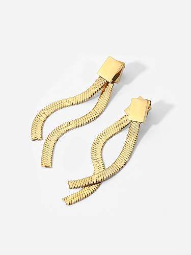 Boucles d'oreilles pendantes en acier inoxydable avec chaîne en os de serpent et pampilles vintage