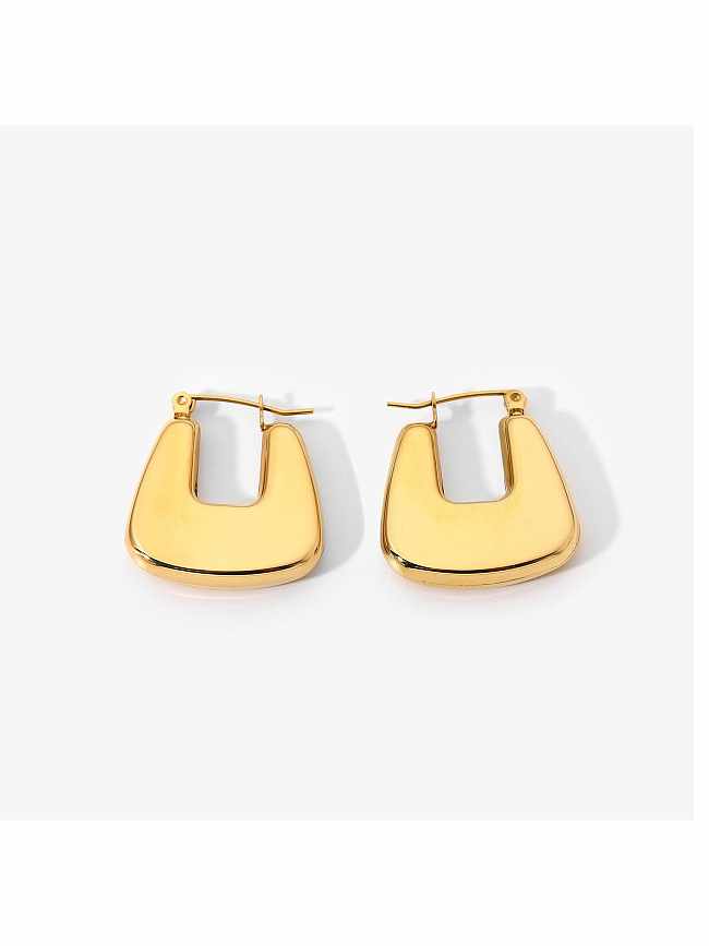 Huggie-Ohrring mit geometrischem Trend aus Edelstahl
