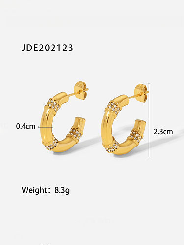 Stainless steel Rhinestone Geometric Vintage Stud Earring