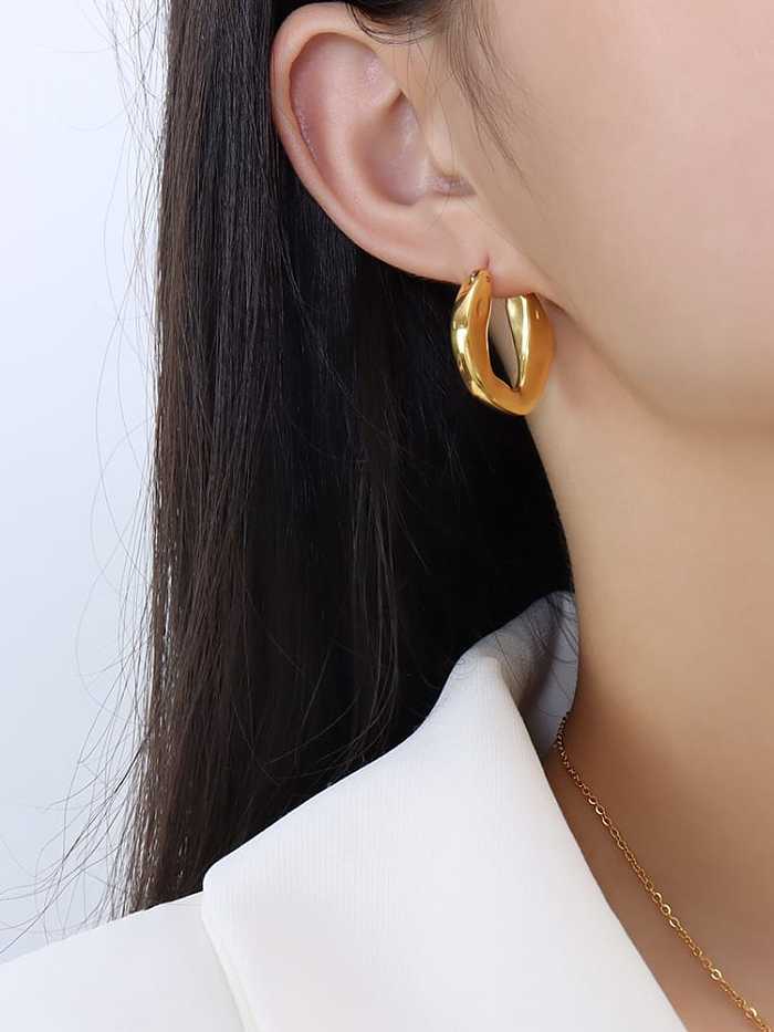 Huggie-Ohrring mit geometrischem Trend aus Edelstahl