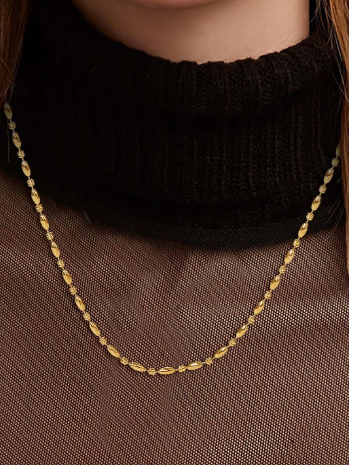 Collier de perles tendance en perles géométriques en acier inoxydable