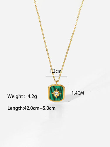 Stainless steel Malchite Geometric Trend Earring