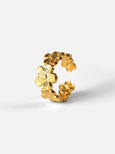 Flower Trend Band Ring aus Edelstahl