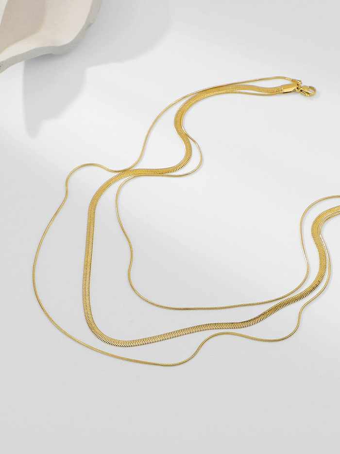 Cadena de serpiente de tres capas de acero inoxidable Trend Multi Strand Necklace