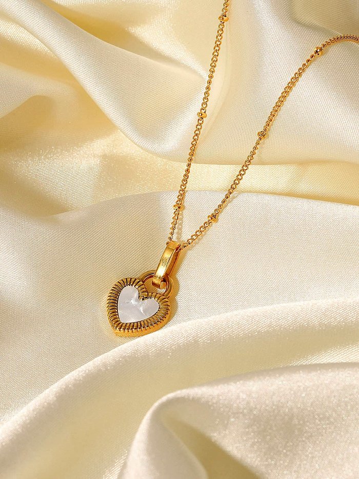Stainless steel Enamel Heart Vintage Necklace