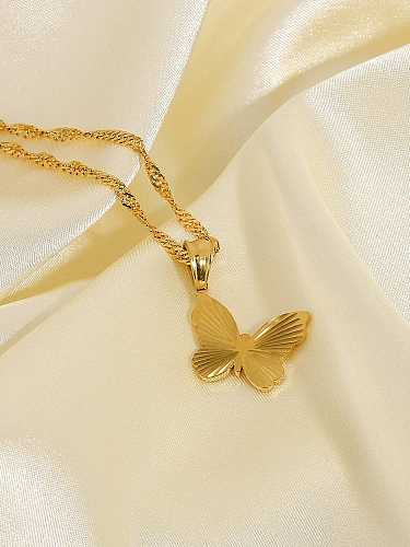 Schmetterlings-Trend-Halskette aus Edelstahl