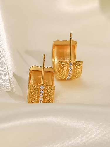 Stainless steel Cubic Zirconia Geometric Trend Stud Earring