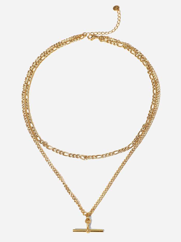 Stainless steel Geometric Trend Multi Strand Necklace