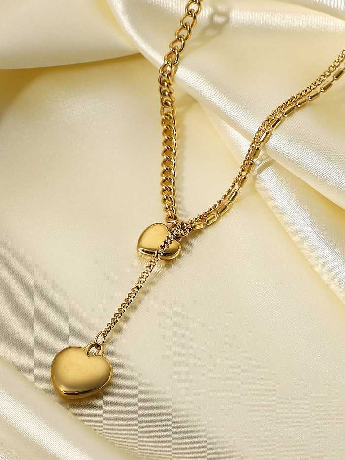 Stainless steel Heart Vintage Multi Strand Necklace