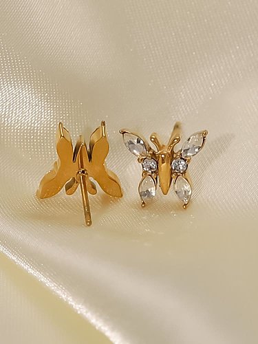 Stainless steel Cubic Zirconia Butterfly Dainty Stud Earring