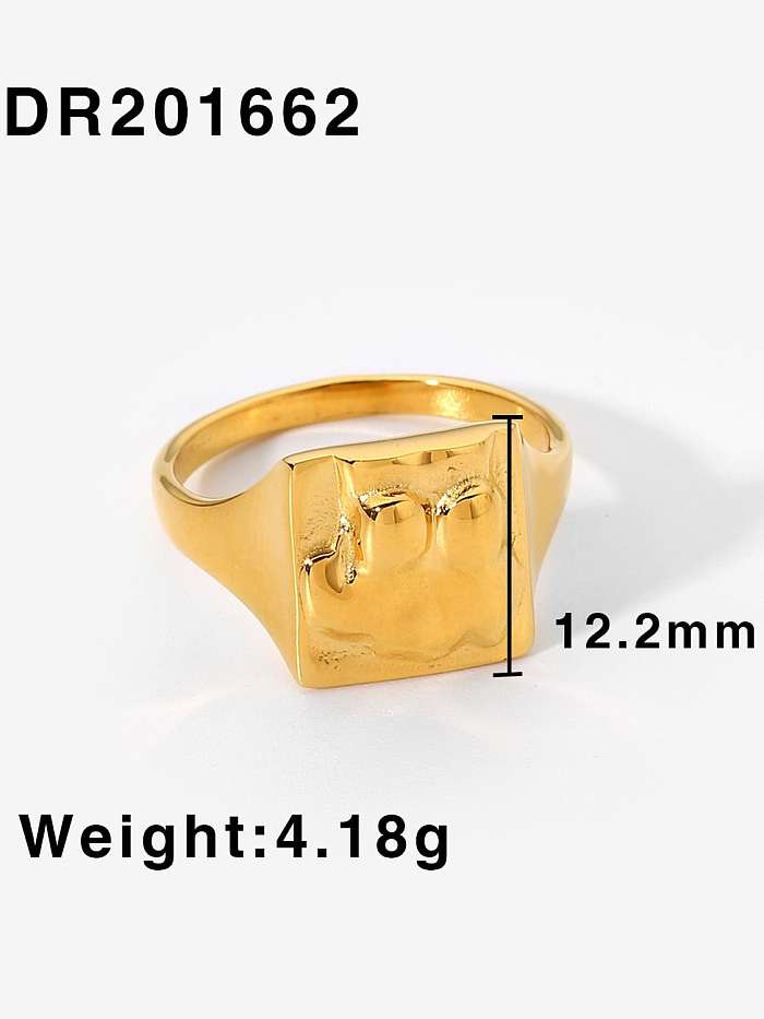 Stainless steel Geometric Hip Hop Band Ring