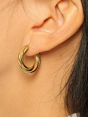 Stainless steel Geometric Vintage Huggie Earring