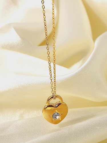 Stainless steel Cubic Zirconia Heart Trend Necklace