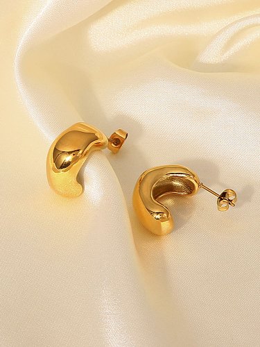 Stainless steel Smooth Geometric Hip Hop Stud Earring