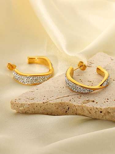 Stainless steel Cubic Zirconia Geometric Stud Earring